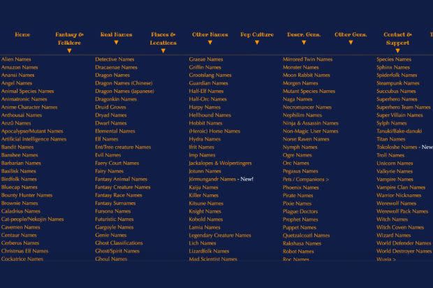 Dungeons & Dragons (D&D) name generator list