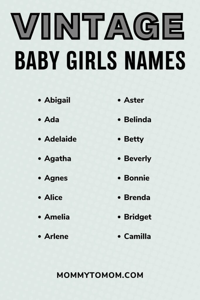 Top 50 Vintage Girl Names (Timeless Classics)