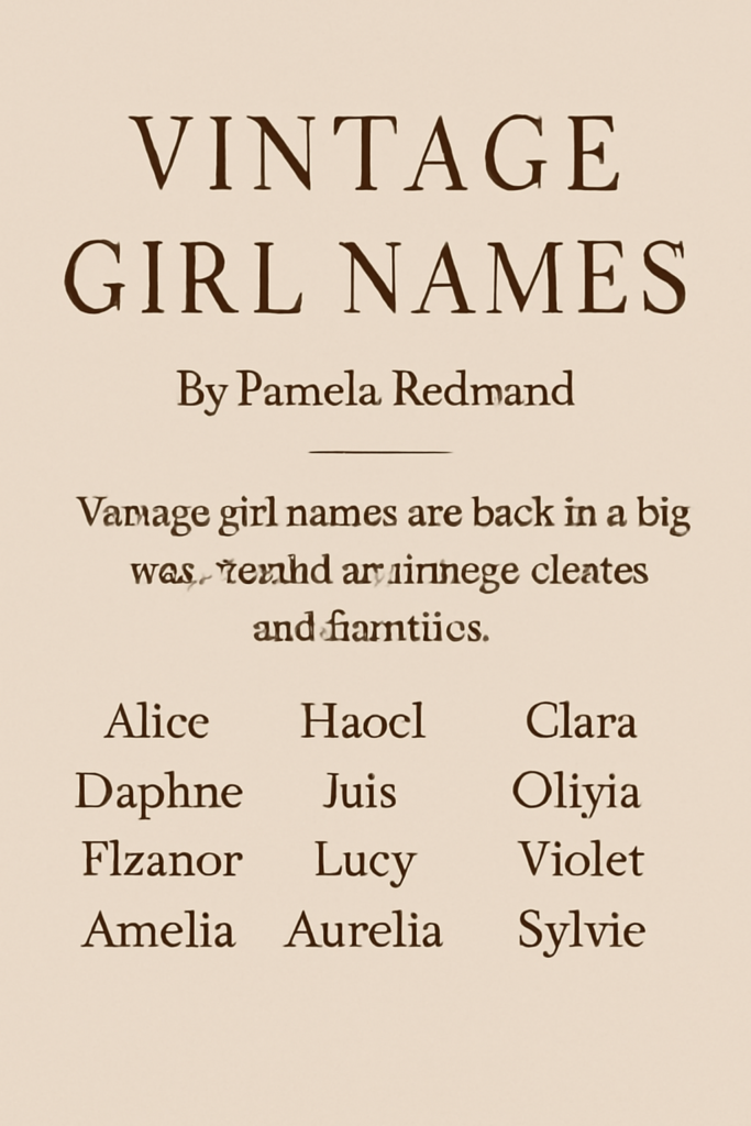 Discover Timeless Vintage Girl Names for 2025: Classic and Elegant