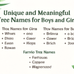 Unique and Meaningful Tree Names for Boys and Girls