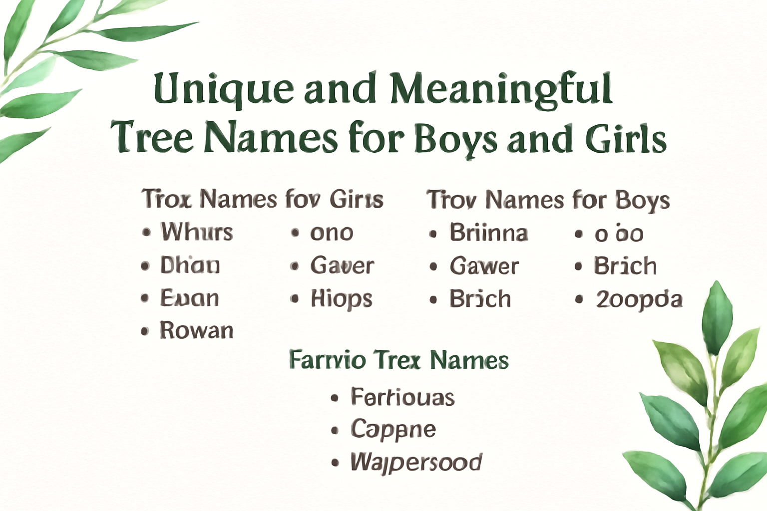 Unique and Meaningful Tree Names for Boys and Girls