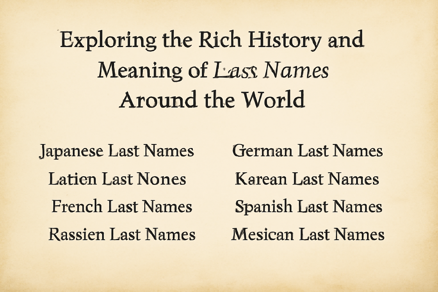 Exploring the Rich History and Meaning of Last Names Around the World