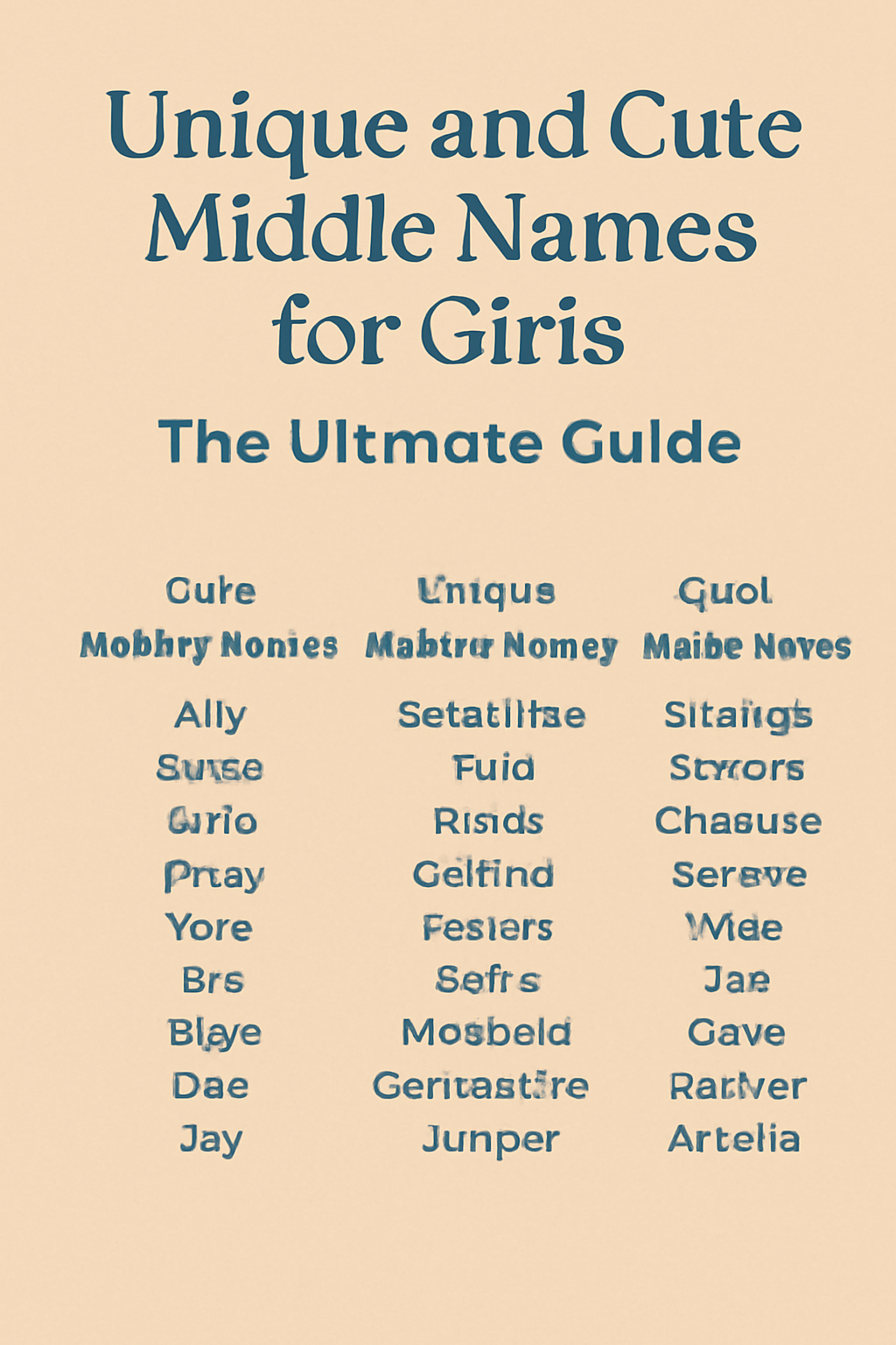 Middle Names for Girls
