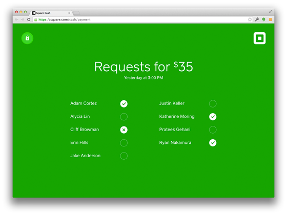 Cash app names to request money from